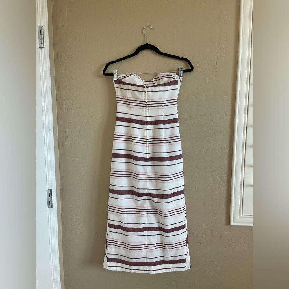 New C/MEO Collective On Her Own Striped Ruffle Strapless Midi Dress XS - Picture 5 of 7